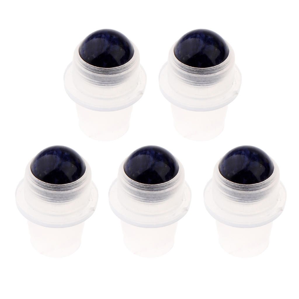 5Pcs Precious Gemstone Roller Bottle Tops For Essential Oil Dark  Blue