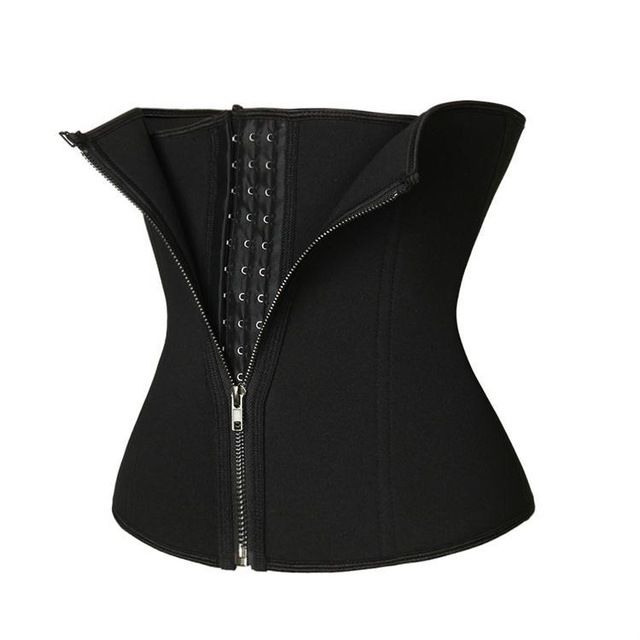 Women Waist Trainer Corset Zipper Hook Shapewear Double Control Body Tummy Fat Burning Waist Cincher