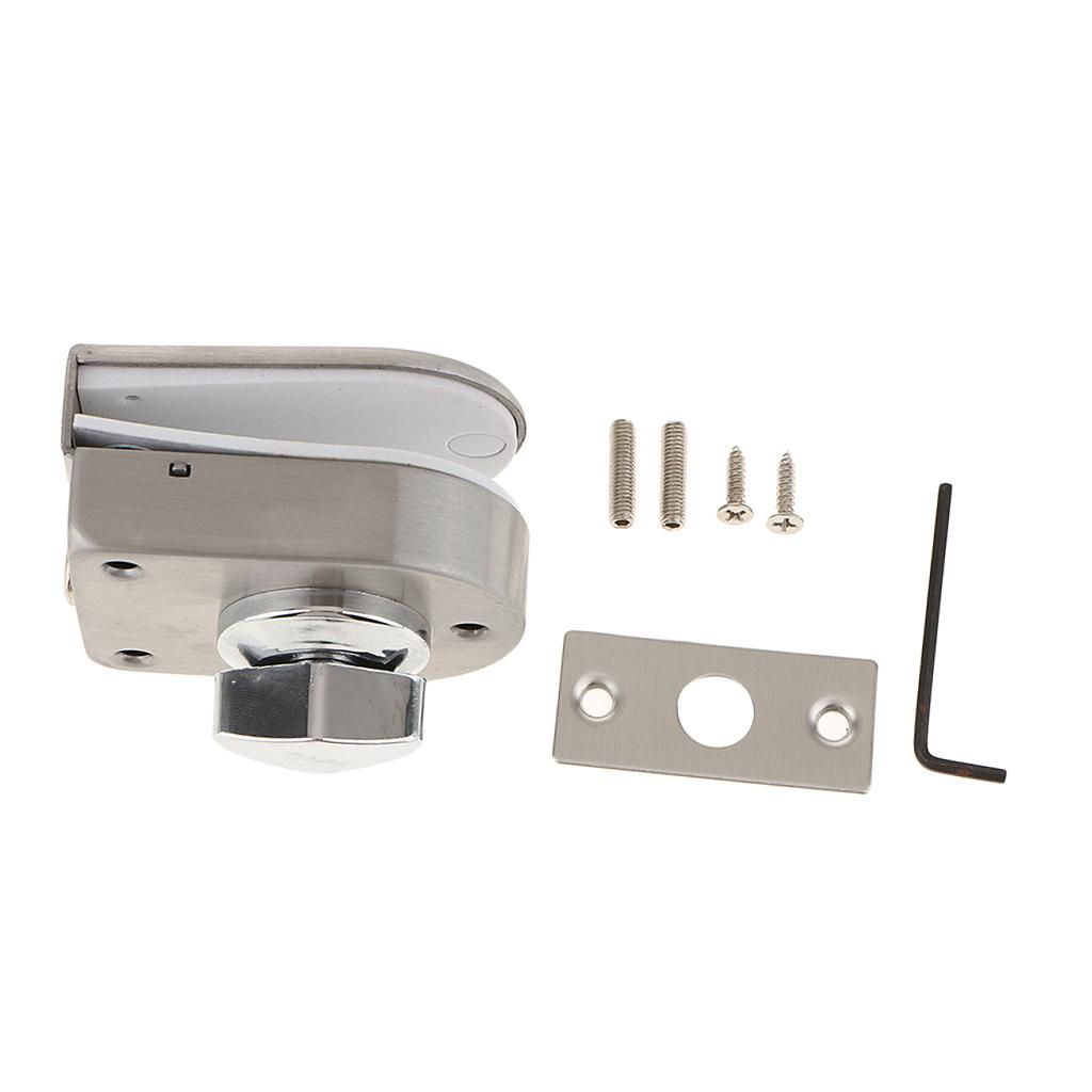 1xSliding Lock Door Latch For Hall Bathroom Glass Single Side Latch