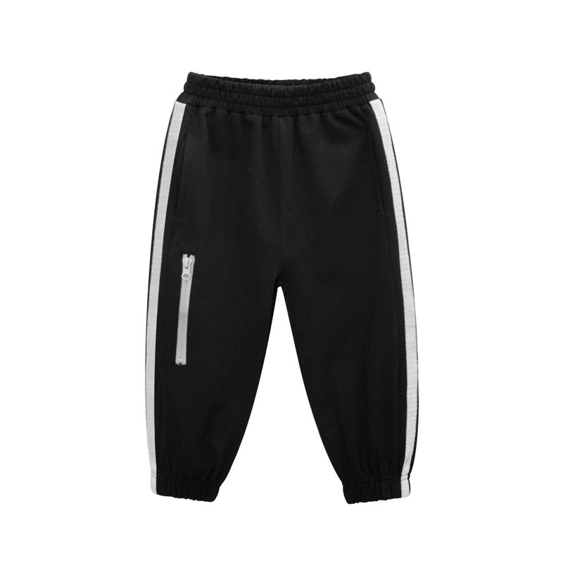 100% Cotton Kids Boys Casual Pants-Black