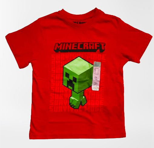 Minecraft Boys Short Sleeve Tee- Red