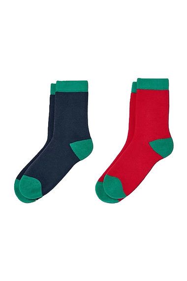 Boys 2 Pairs Organic Cotton Socks, Multicolour