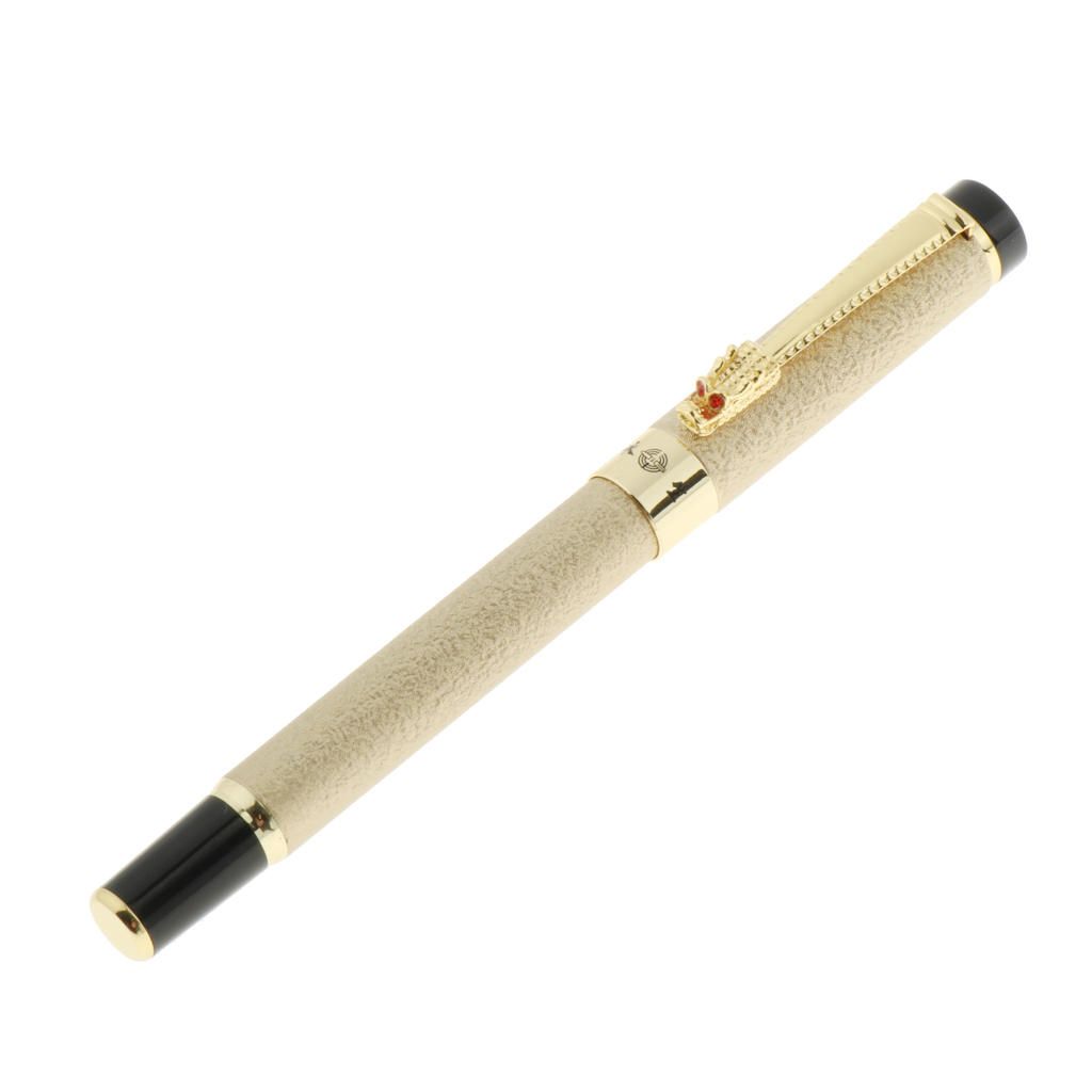 Metal Fountain Pen With 0.5mm Extra Fine Nib Smooth Writing Gold