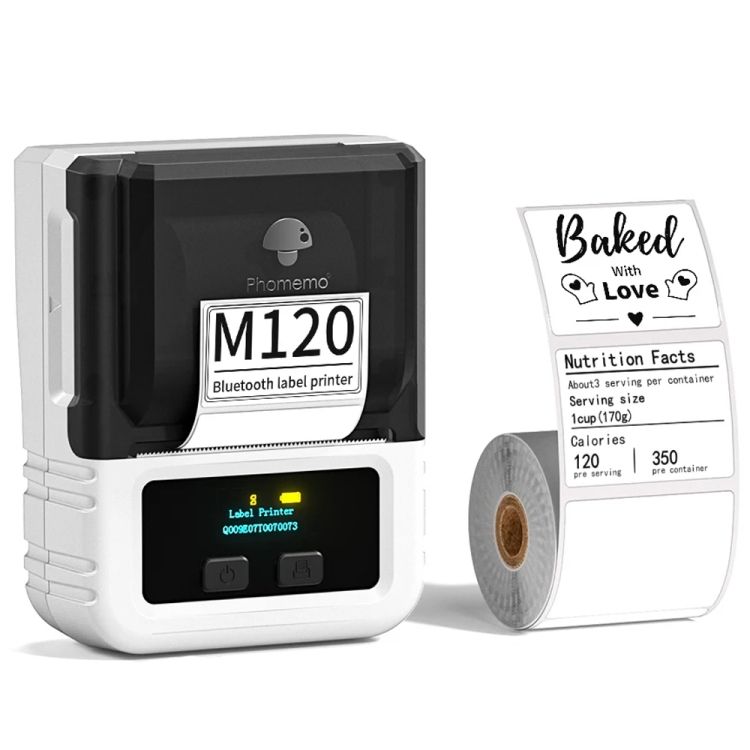 Phomemo M120 Barcode Printer Bluetooth Thermal Label Machine