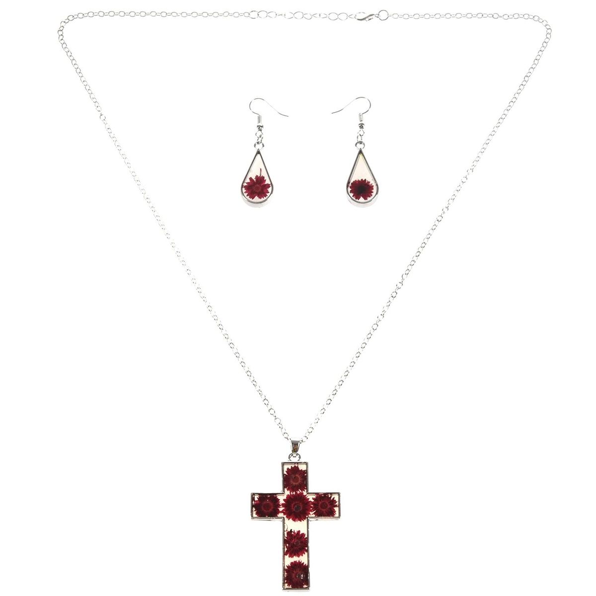 Natural Cross Flower And Transparent Glass Surface For