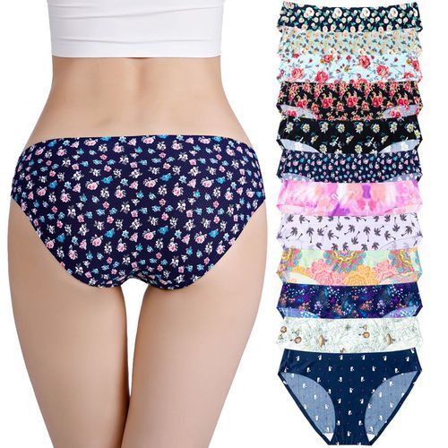 3pcs Breathable Printed Seamless Sexy Thong Underwear For Ladies