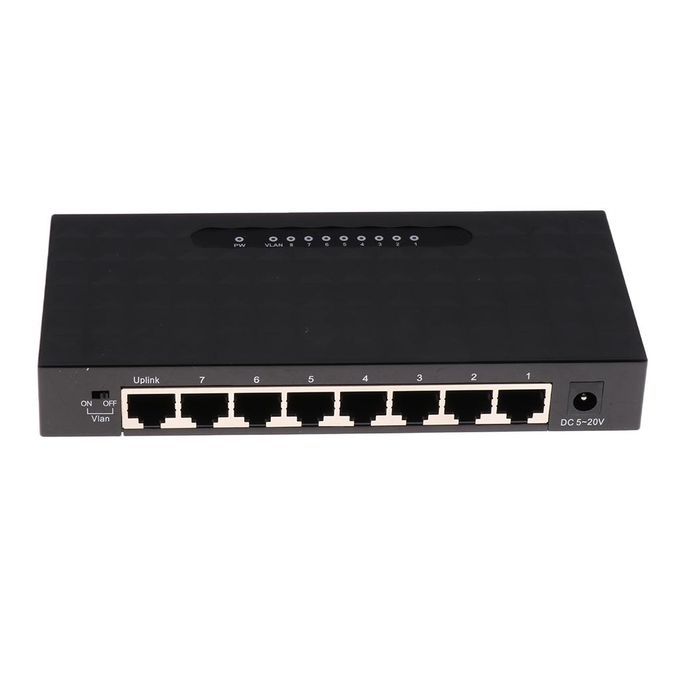 8-Port  Desktop Gigabit Ethernet Network Switch Plastic Enclosure Hub