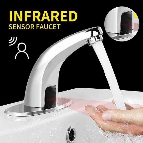 Bathroom Hands Free Automatic Infrared Sensor Mixers Water Basin Faucet Sink Tap
