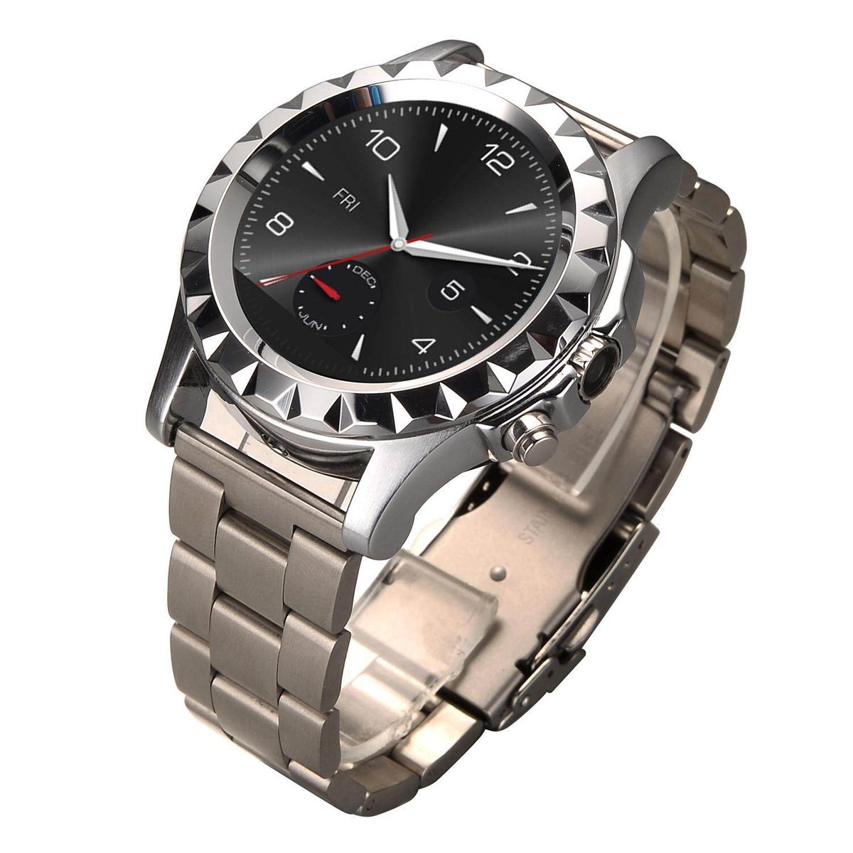 T2 MTK6260 Waterproof Nano-glass Screen Anti-lost Smart Round Watch Silver < Silver > Strip