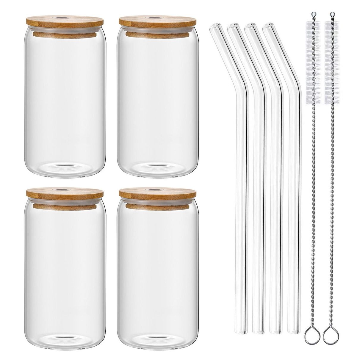 1 Set Coffee Glass Soda Boba Tea Tumbler Cup