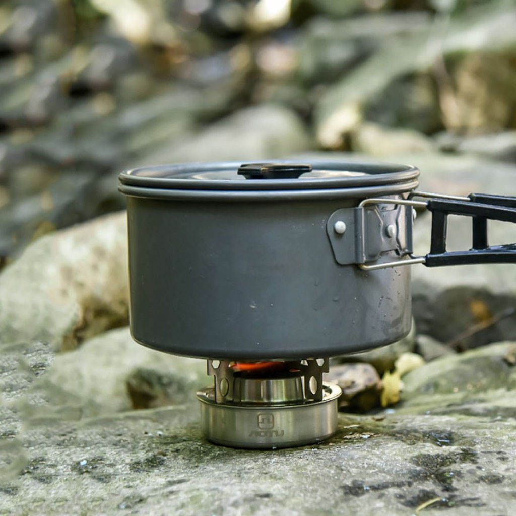 Stainless Steel Alcohol Stove & Rack Combo Set Mini  Alcohol
