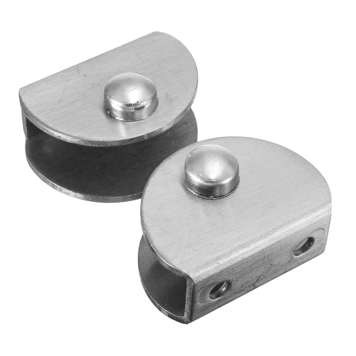 Round Stainless Steel Shelf Wall Partition Glass Bracket Clamps 5-12mm M(8-10mm） Middle(8-10mm)