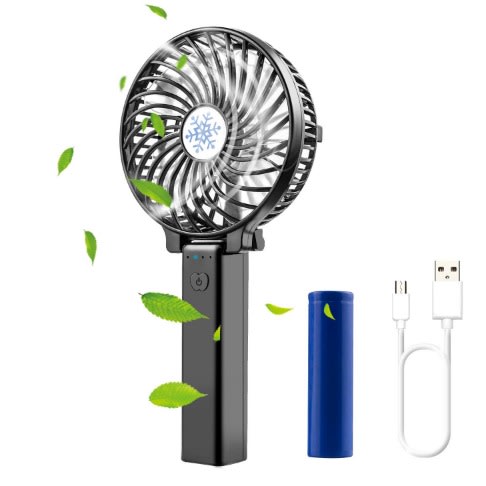 Mini Hand Fan With Battery - Black