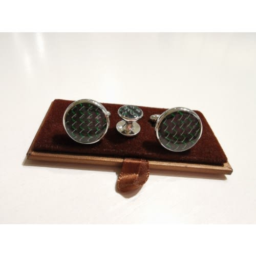 Green Patterned Cufflinks