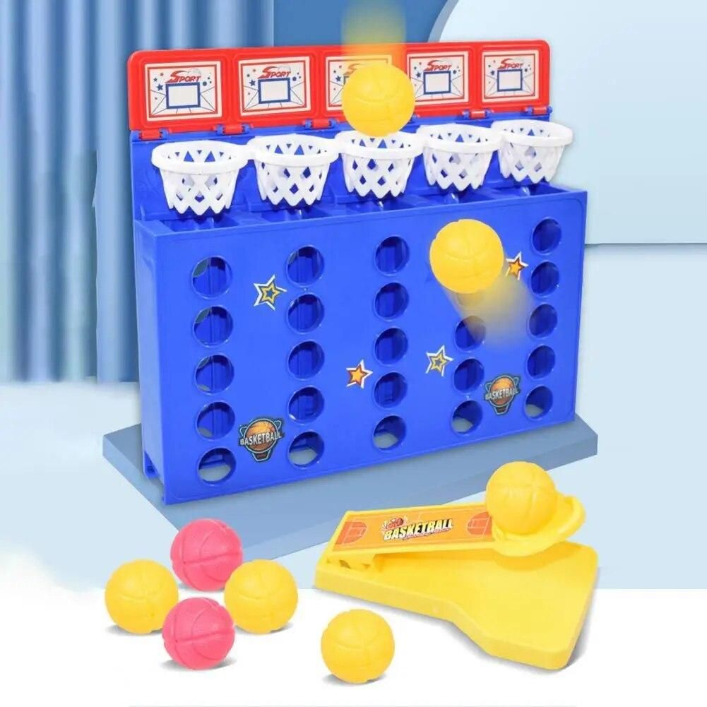 Mini Basketball Hoop Four-Line Shooting Stand Toy Educational for Children Finger Basketball Shooting Family Game Toy