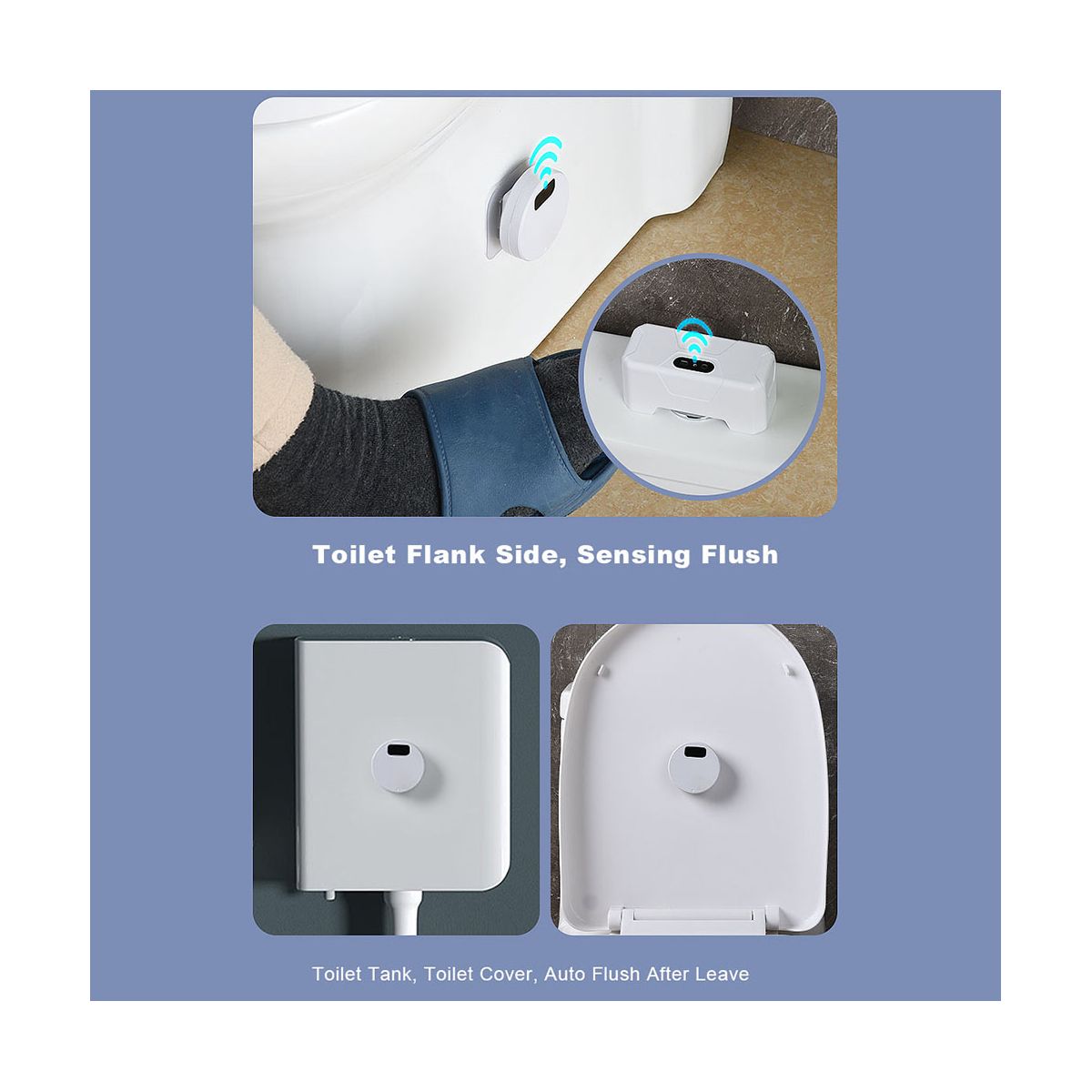 Automatic Toilet Flush Button+2 x Transmitter Toilet