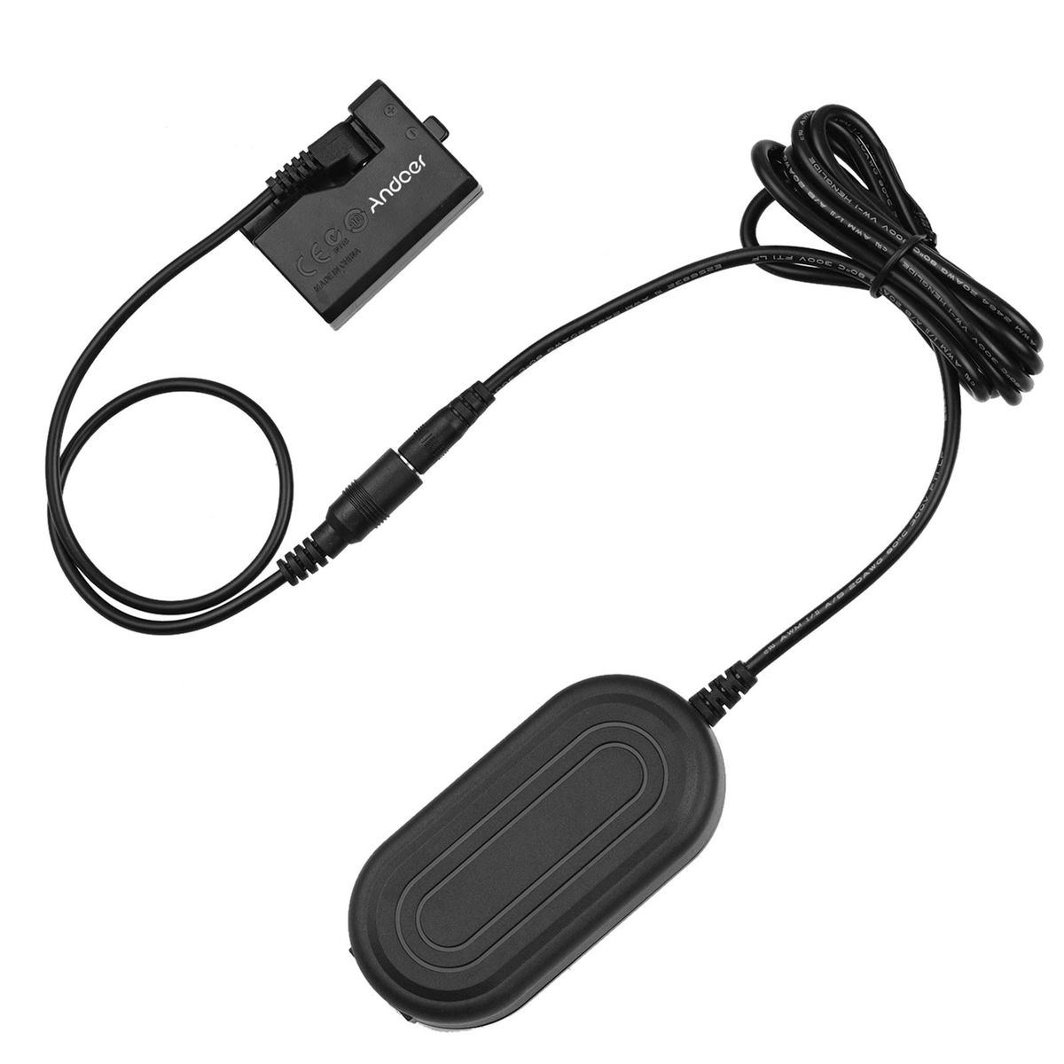 Andoer ACK-E10 AC Power Adapter Dummy Battery Coupler Charger Kit(Replacement for LP-E10) Compatible with Canon EOS Rebel T3/T5/T6/T7/T100/Kiss X50/Kiss X70/1100D/1200D/1300D/2000D/4000D