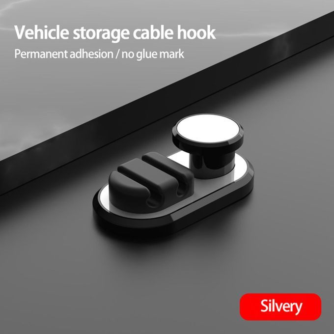 Cable Clip Charger Line Keys Mask Hanger Holder Organizer Mount Silver