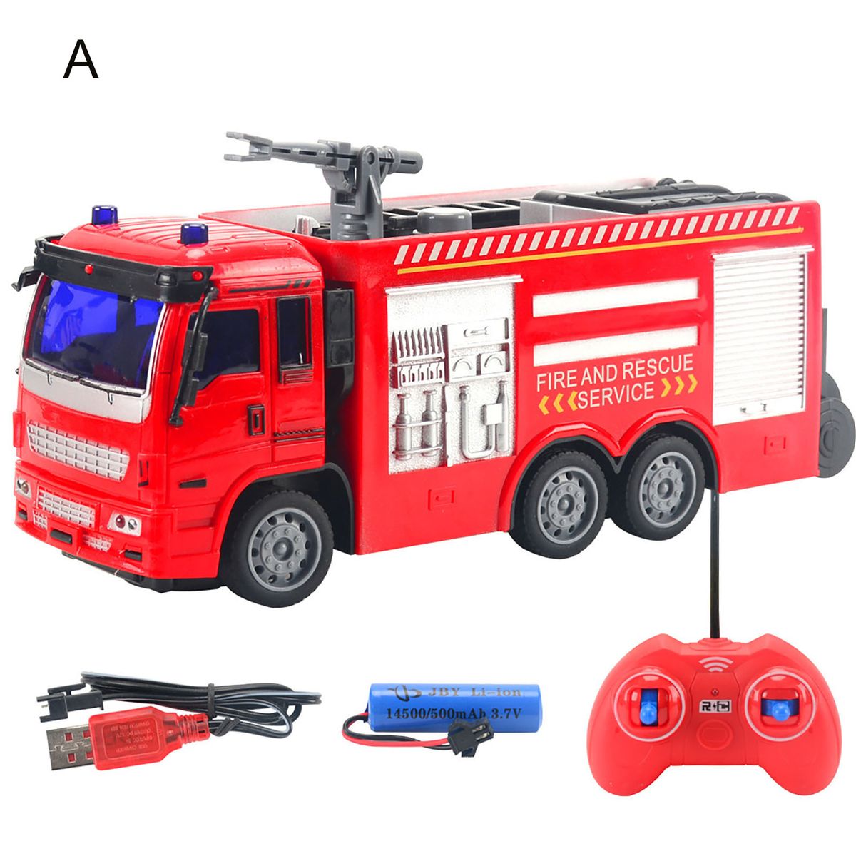 Remote Control Electric Spray Water Fireman Fire Truck Car-