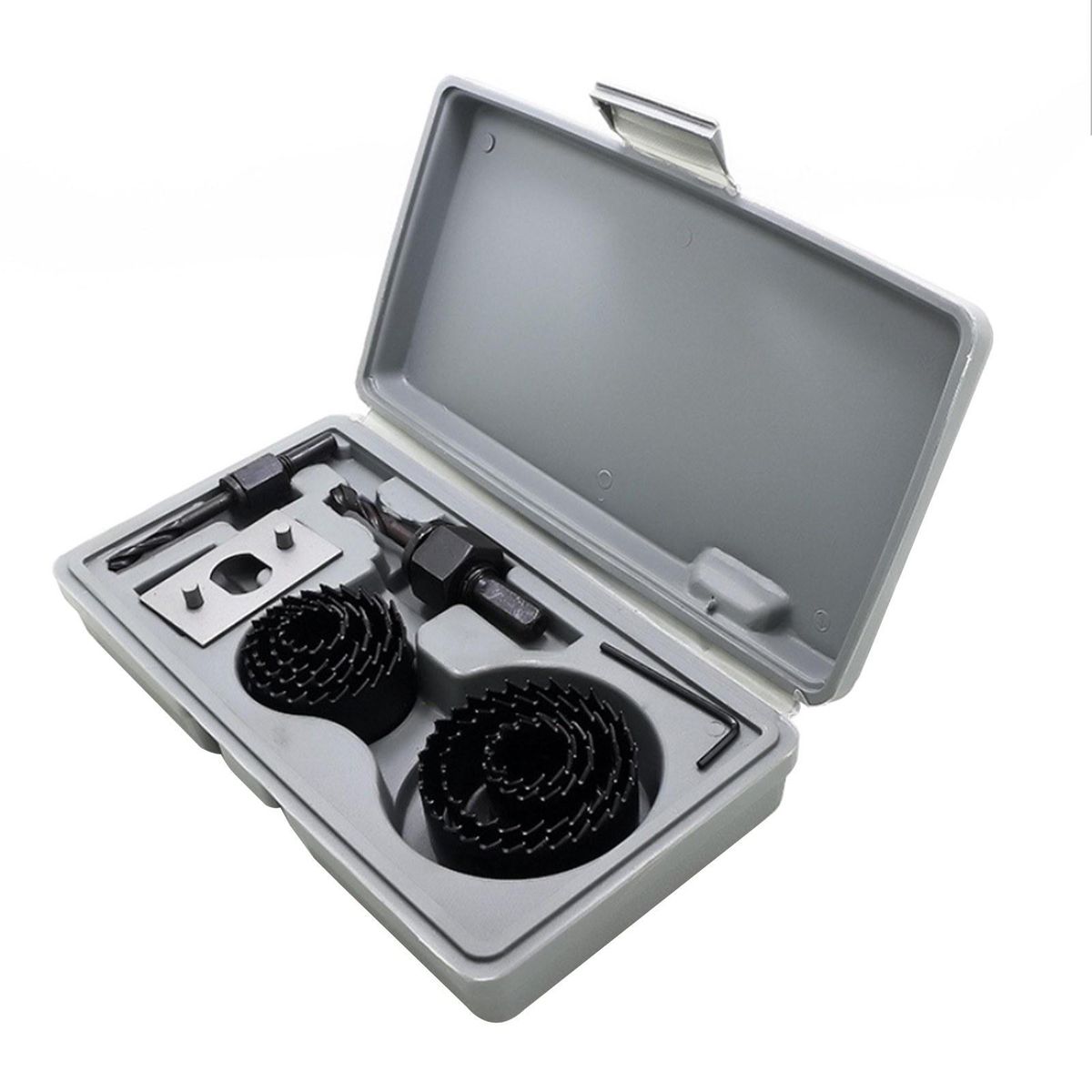 12Pcs Carbon Steel Hole Saw Kit 3/4'' to 2 1/2'' Wood Metal Round Hole Drilling Cutting