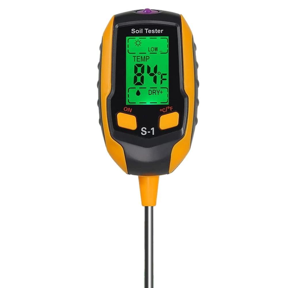 Soil PH Meter 4 in 1 Soil Tester Moisture Digital Plant Moisture Meter with PHTemperatureLight Soil Moisture Meter