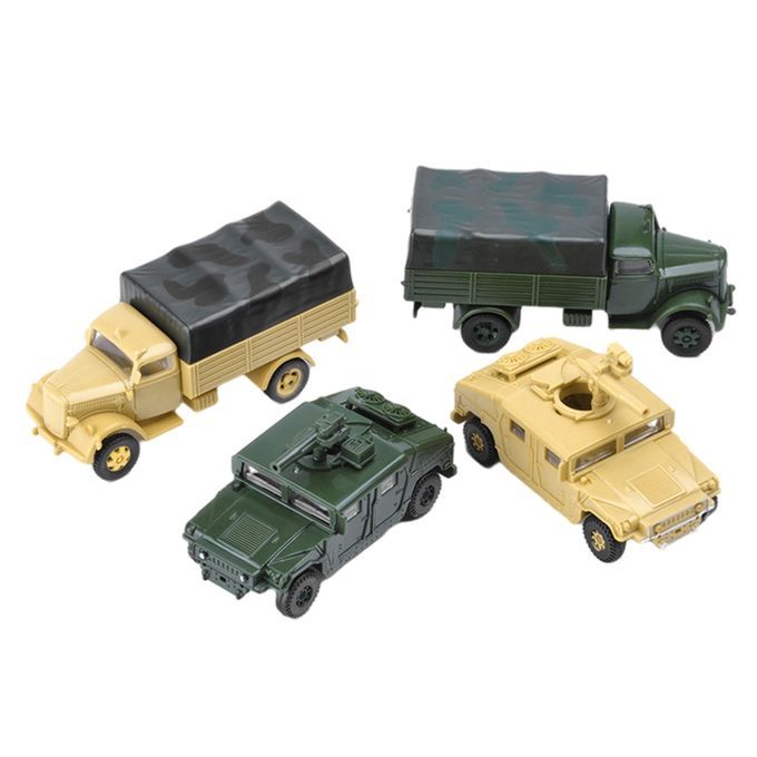 4PC 1/72 4D Assemble Truck USA Humvee Germany Truck Plastic Vehicle