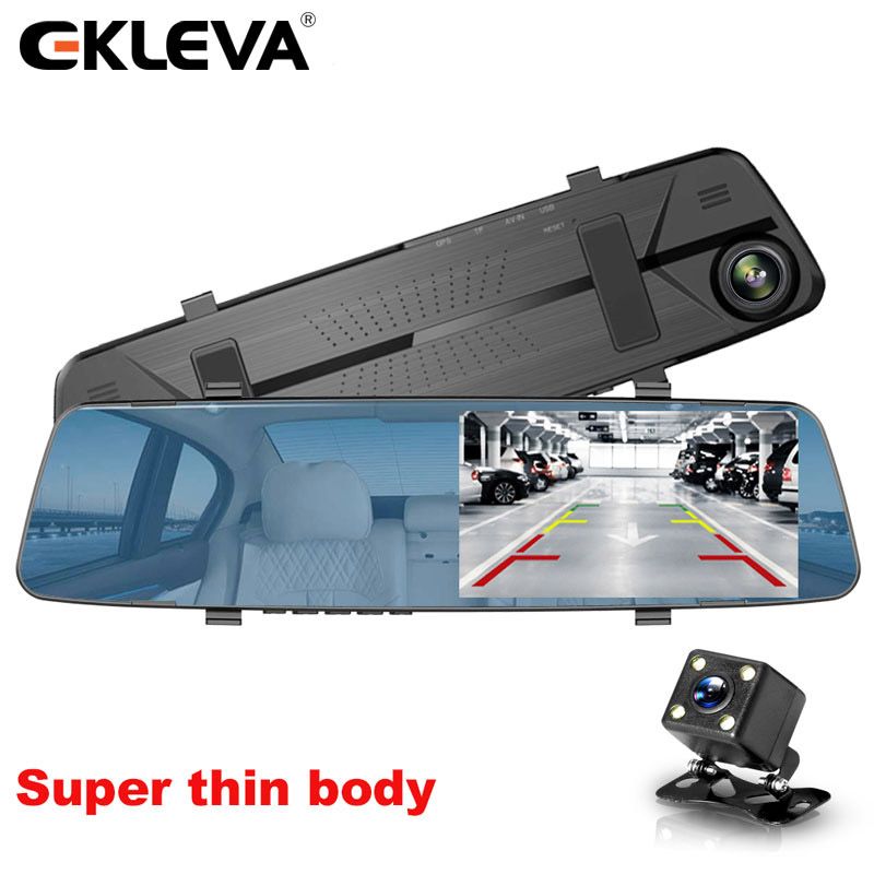 4.3 Inch FHD 1080P Car DVR Camera Rear View Mirror Video Recorder Dual Lens Registrator Dash Cam