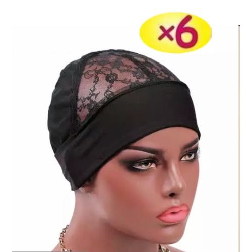 Mesh Cap With Headband For Wig Making - 6 Pieces