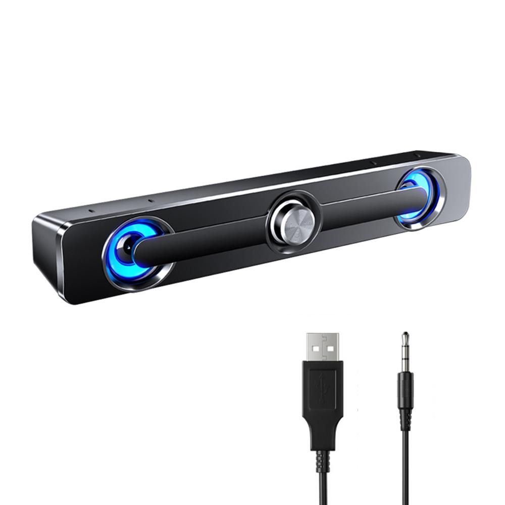 V-111 Computer Speaker USB Wired Powerful  Bar Stereo Subwoofer Bass Speaker Surround Sound Box for PC Laptop Phone Tablet MP3 MP4