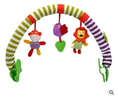 Crib around the bed bell bed hanging cart pendant music plush bedside bell rattle baby car clip MAP animal bed clamp