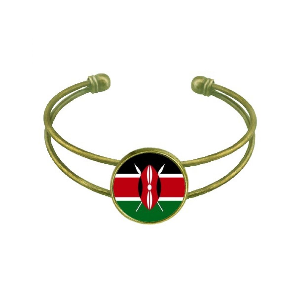 Kenya National Flag Africa Country Bracelet Bangle Retro Open Jewelry