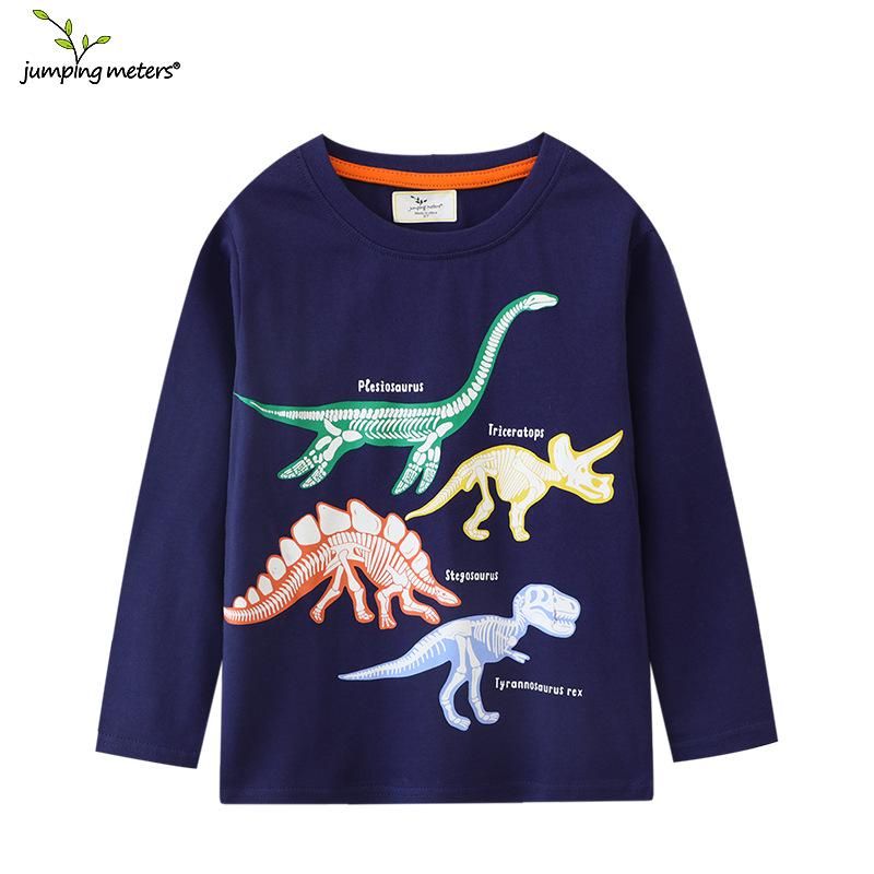 Boys Sweatshirt Glow-In-The-Dark Dinosaur Long Sleeve T-Shirt Navy Blue