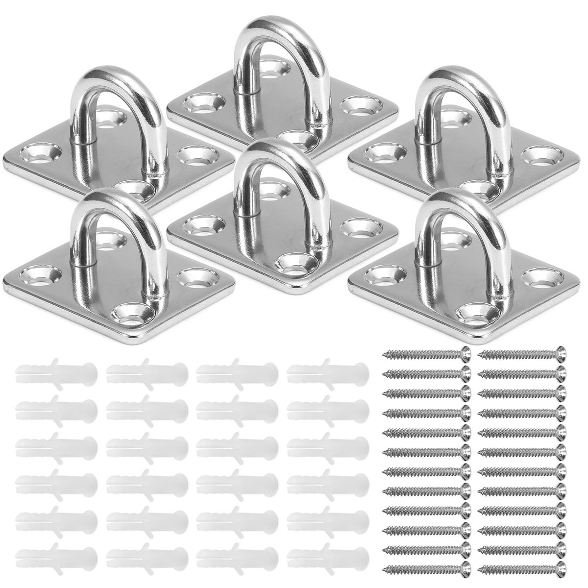5mm Eye Plates Carabiners Screws Set Multifunctional Wall