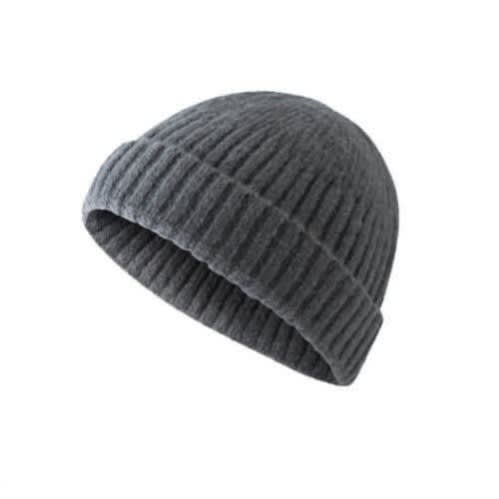 Unisex Wool Beanie Skull Cap - Grey