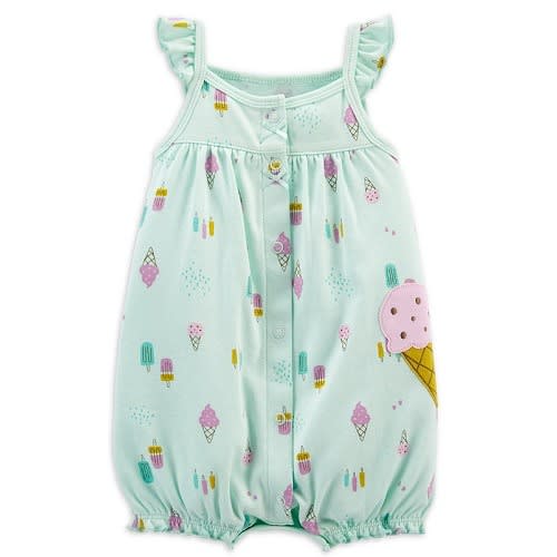 Child Of Mine Baby Girls Sundae One Piece Flutter Sleeve Romper