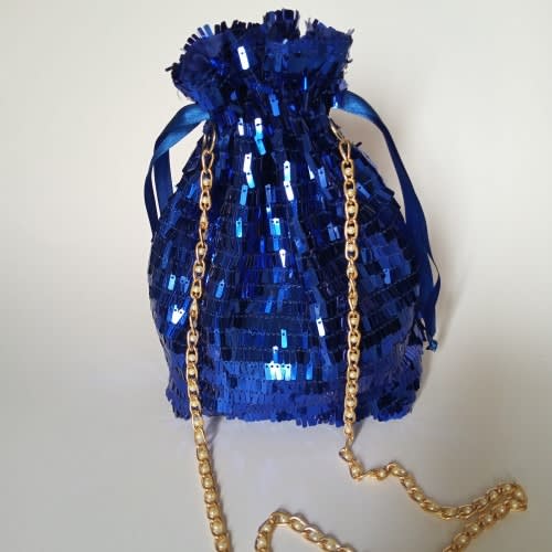 Royal Blue Drawstring Purse