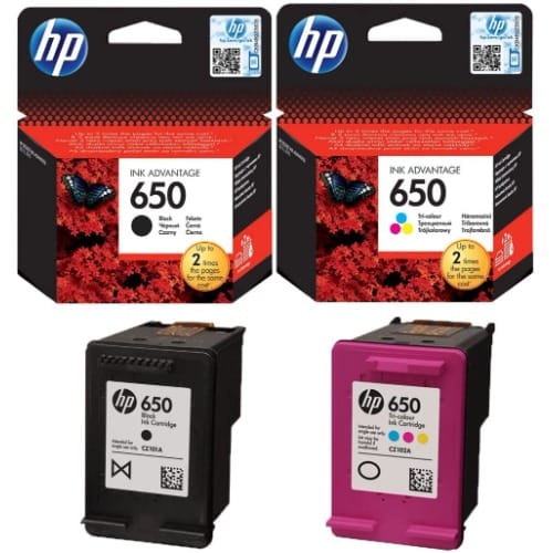 650 Ink Cartridges Complete Set - Black & Tri-colour