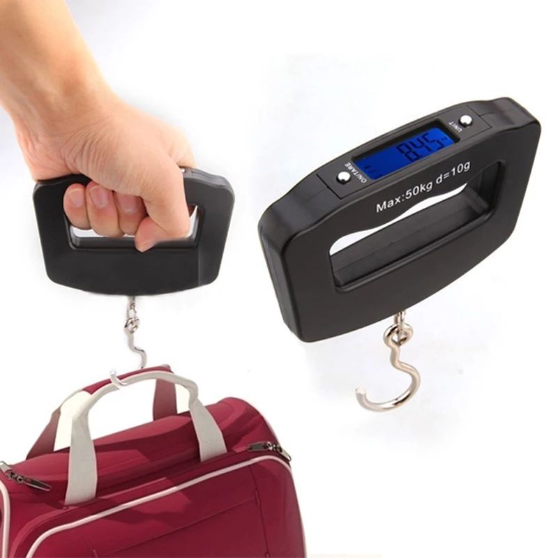 Portable Digital Hand Held 50Kg 10g Fish Hook Hanging Scale