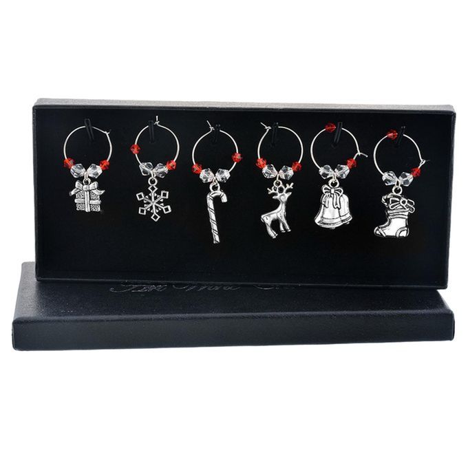 6 Pcs Cup Metal Decor For Home Stem Glasses New Year Silver Christmas
