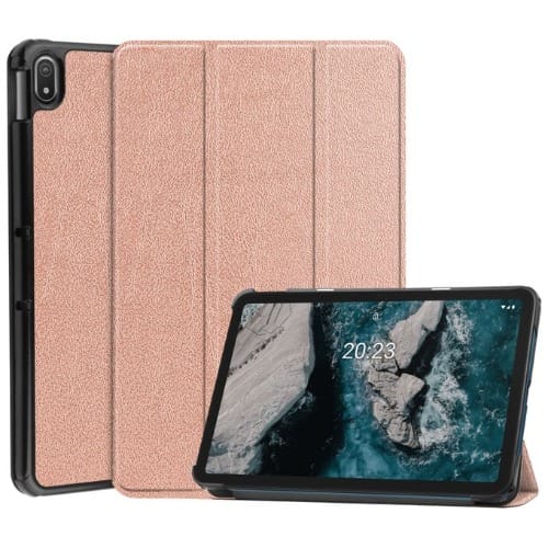 Leather Flip Case For Nokia T20 - Gold