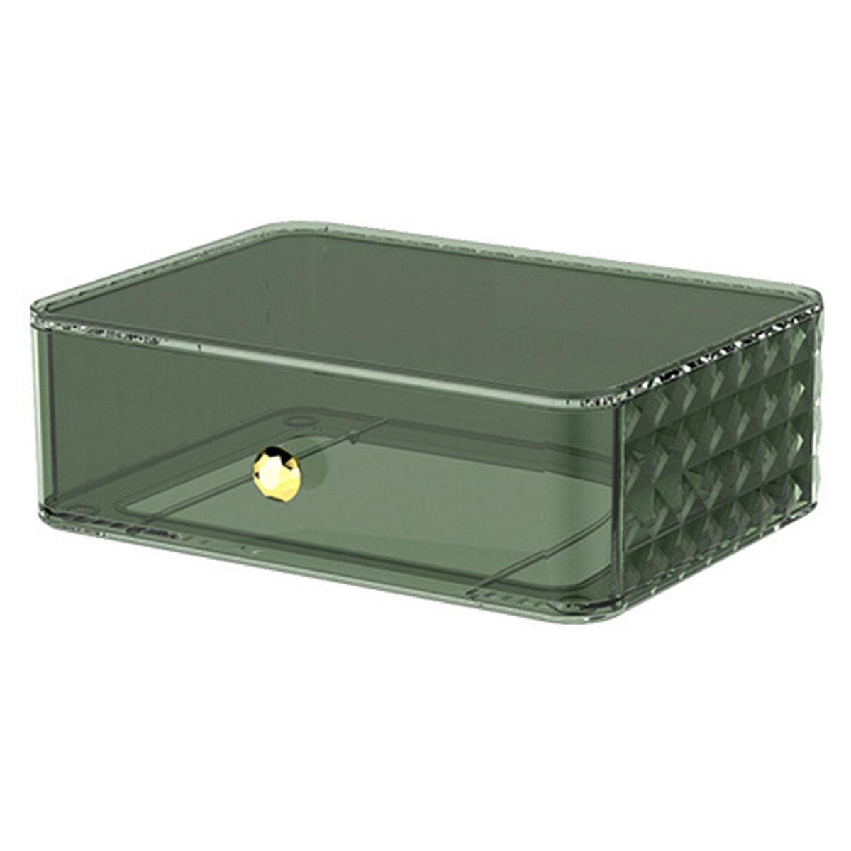 Storage Case Dustproof Makeup Organizer Stackable Storage Box Green