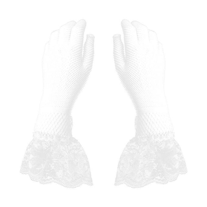 Floral Bowknot Lace Short  Women Bridal Wedding Party White
