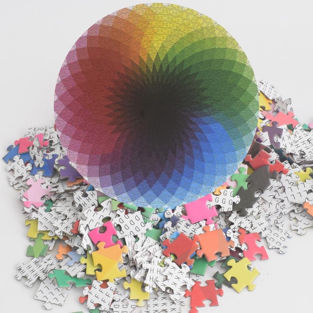 1000 Pcs Colorful Rainbow Round Geometrical Photo Puzzle