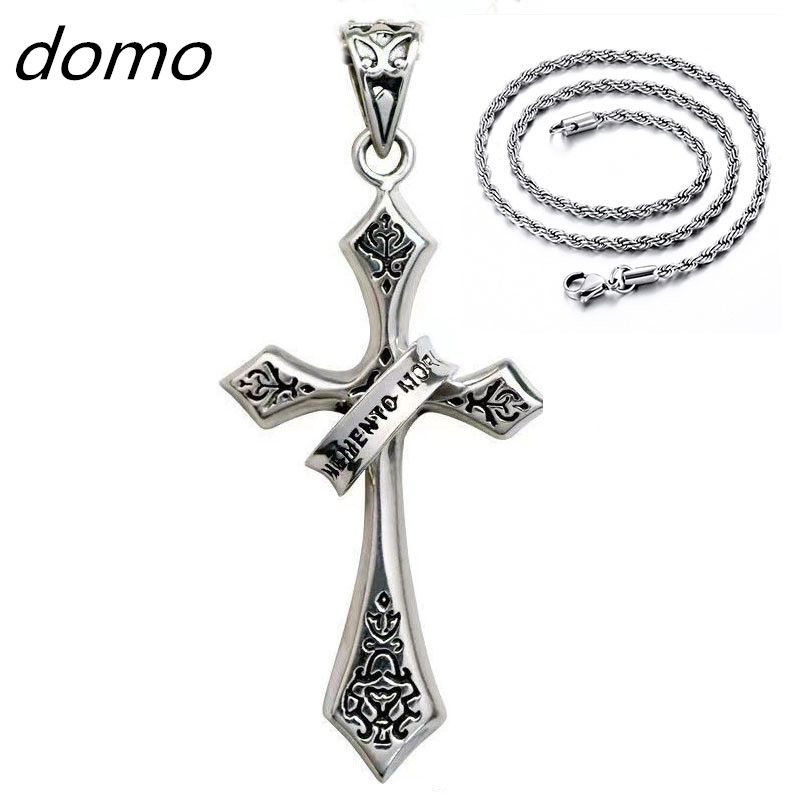 Hip Hop Retro English Letter Ring Carved Cross Men's Necklace Accessories