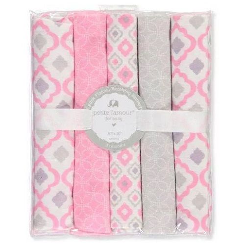 Baby 5 Pack Flannel Receiving Blankets