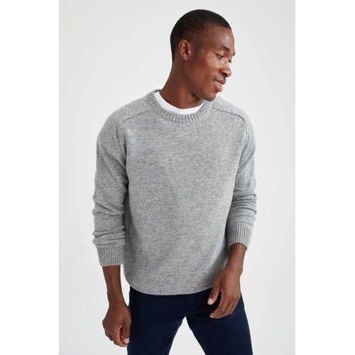 Breathable Comfy Wamrth Fit Tricot Pullover Sweater - Grey