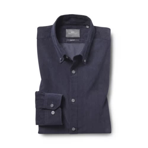 Slim Fit Navy Cord Shirt