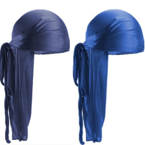 2in 1 Silky Durags(Navy blue & Royal blue)