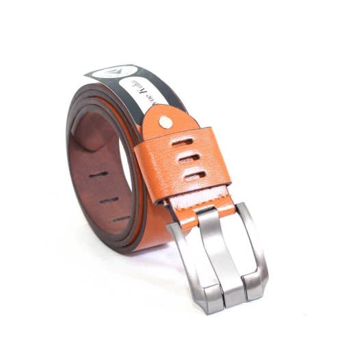 Men's Brown Metal Buckle Belt