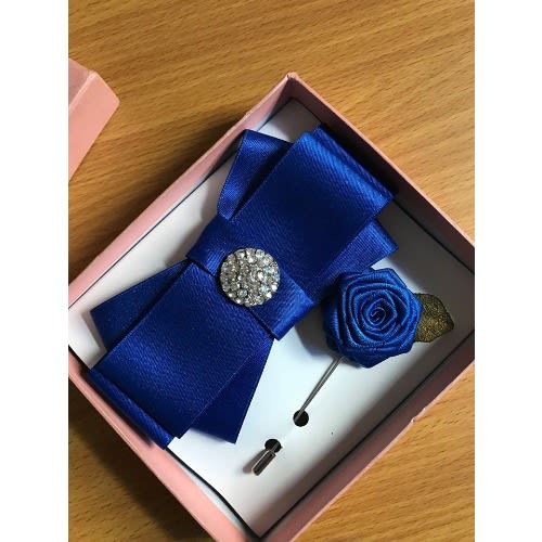 Men's 2-in-1 Silk Bow Tie - Blue